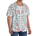 thumbnail image 2 of Fotbe Cute Rabbit And Heart Camisa Estampada de Manga Corta para Hombre, Casual de Verano, Estilo Playero, Sin Arrugas-Small, 2 of 5