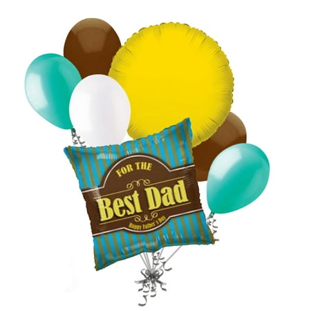 7 pc For the Best Dad Happy Father's Day Balloon Bouquet Party Decoration (Best Dac For Pc)