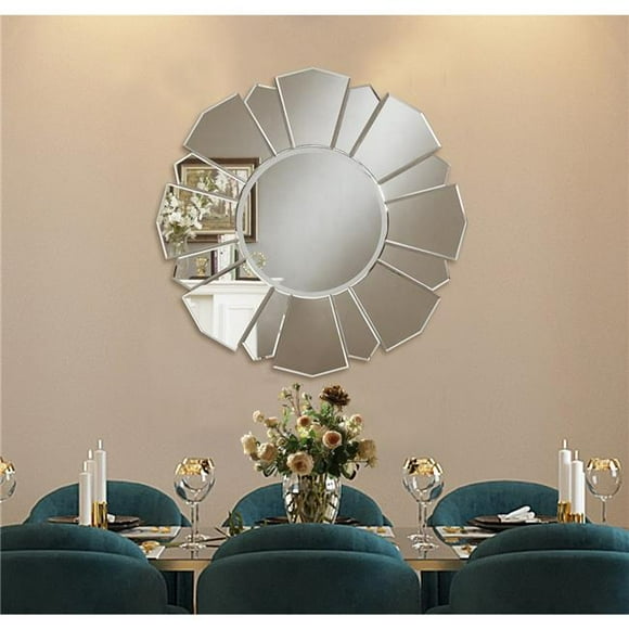 Miroir d'Accent Rond Moderne Evalyn 0.7 x 32.7 x 32.7 Po