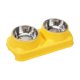 thumbnail image 2 of Comedero elevado para gatos, comedero de acero inoxidable para mascotas de interior, resistente, para uso diario. Amarillo, 2 of 8