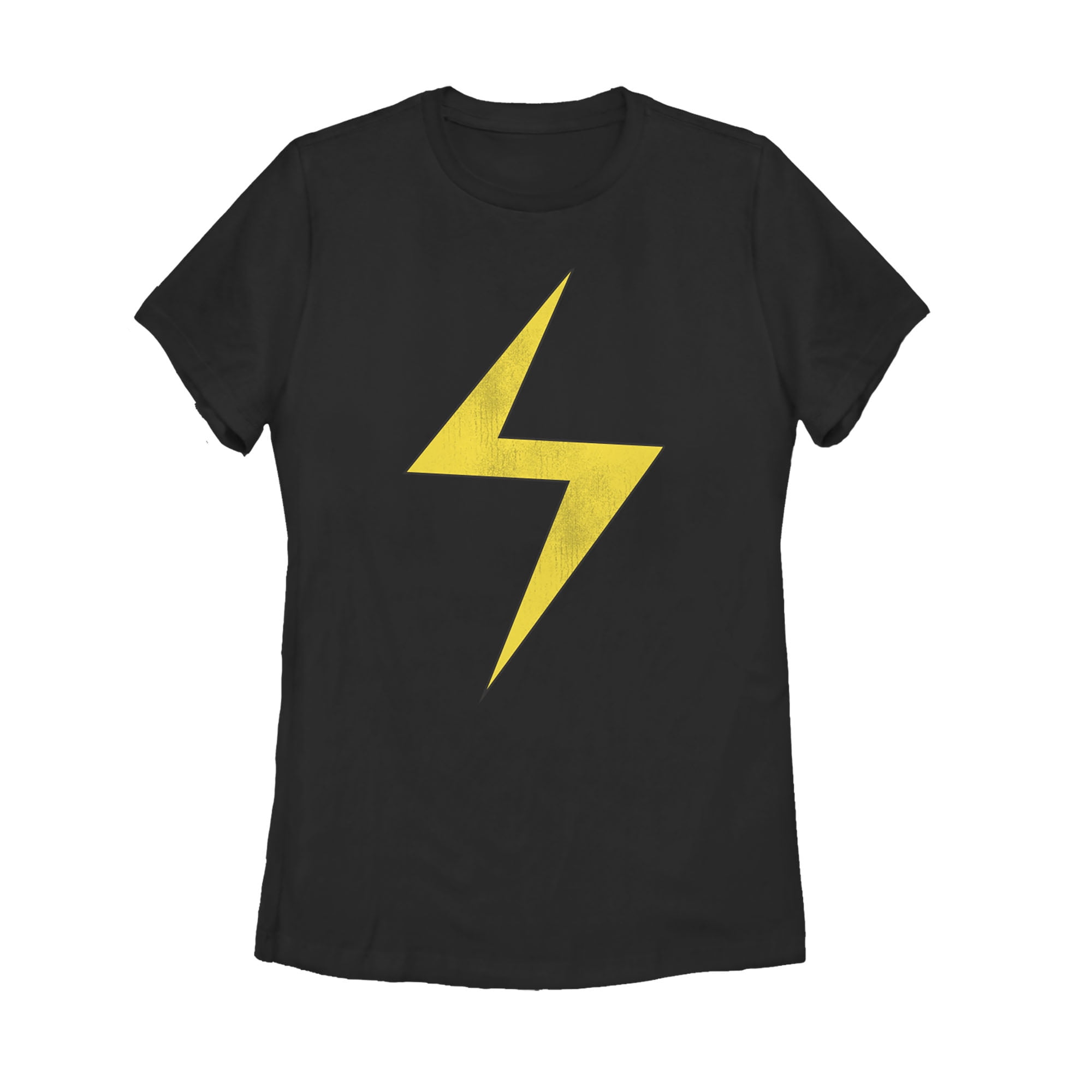 Women's Marvel Lightning Bolt Ms. Marvel Graphic Tee Black Small -  Walmart.com, image size:2000x2000