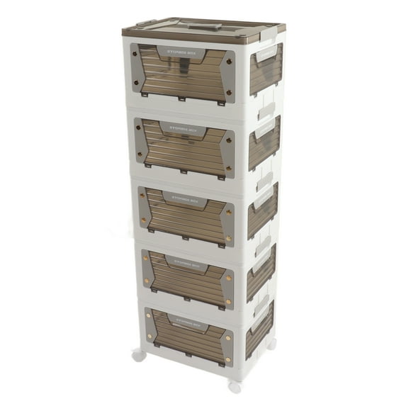Storage Bins With Lids, Folding Storage Containers Organizer With Wheels Stackable Storage Boxes for Bedroom Living Room Kitchen Study Office