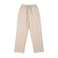 thumbnail image 4 of Conairie Linen Trousers for Women's Lightweight Summer Tapered Pants Drawstring Elastic Waist Pants Casual Trousers with Pockets Khaki XXXXXL, 4 of 4