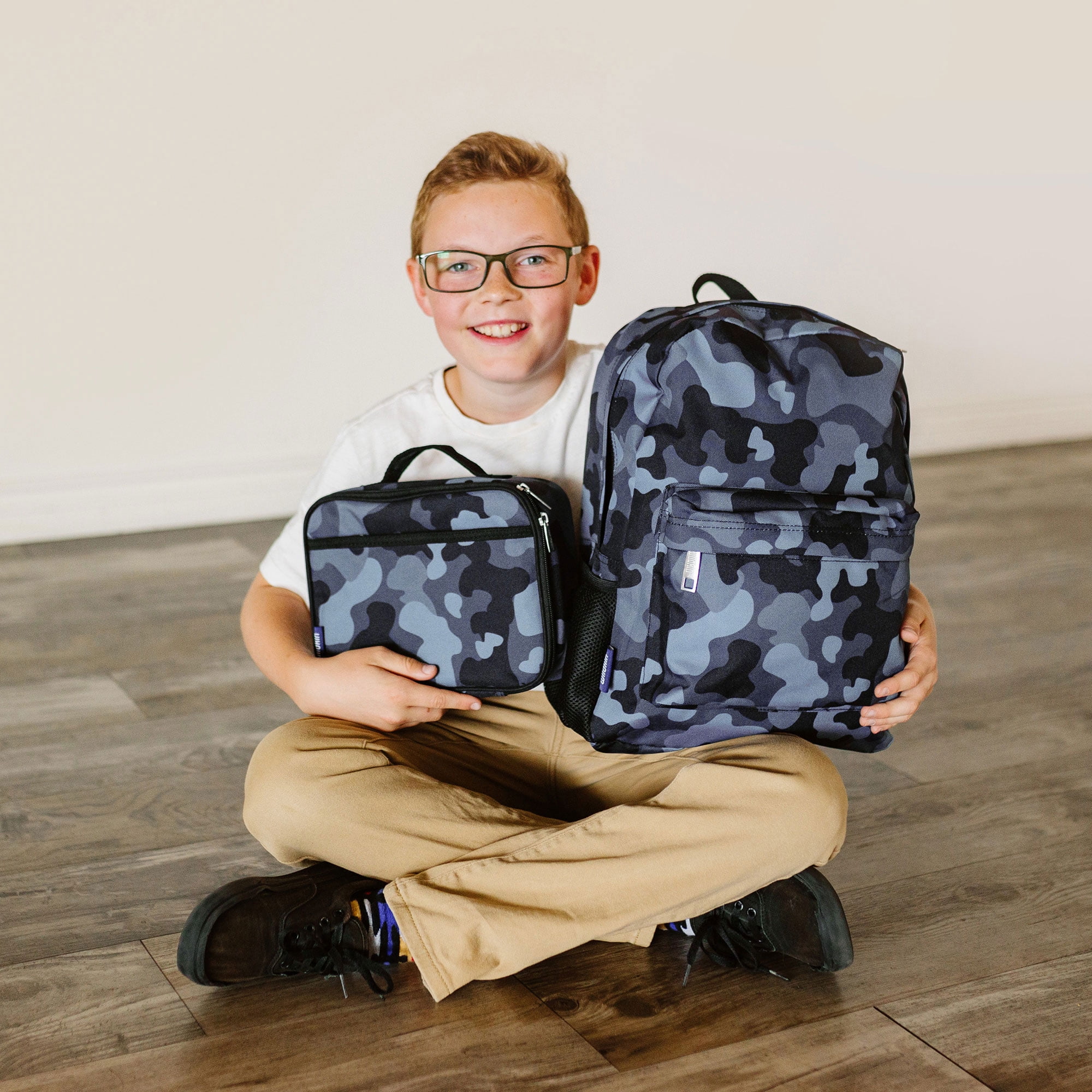 Wildkin Kids 16 Inch Backpack for Boys and Girls (Black Camo)