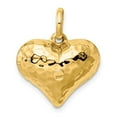 thumbnail image 2 of Auriga Fine Jewelry 14K Yellow Gold and Hammered 3-D Heart Pendant (L- 21mm, W-19mm) for Women, 2 of 6