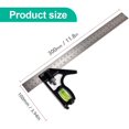 thumbnail image 2 of Adjustable Engineers Combination Square Set Kit Right Angle Ruler Combo Woodworking Carpenter Woodworking Tools Metal Ruler Framing T Ruler, 2 of 5