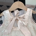 thumbnail image 5 of WMQPNNS Flower Girl Dress Sleeveless/Short Sleeve A Line Cute Summer Dress Toddler Girls Dresses for Birthday Wedding Party, Size 2-3 Years, 3-Beige, 5 of 9