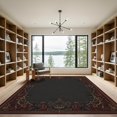 thumbnail image 2 of ODIKA 9'x12' Washable Area Rug Non-Shedding, Easy Care Dark Red Gold Gothic Floral Design Intricate Baroque Motif with Ornate Borders for Master Suite, California King, Under Bed, 2 of 7