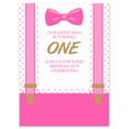 thumbnail image 1 of Darling Souvenir MADE WITH LOVE Welcome Sign, Easy To Use Party Supplies First Birthday Pink Suspenders - It's A Girl Theme Poster For Birthday Party Celebrations- 18x12, 1 of 5