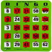 Regal Games 100 Jumbo Easy Read Green Fingertip Shutter Slide Bingo Cards