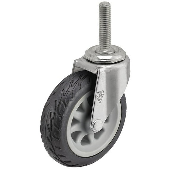 3" X 13/16" Rubber No-Matic Swivel Caster, No Brake, Loads Up To 110 lb