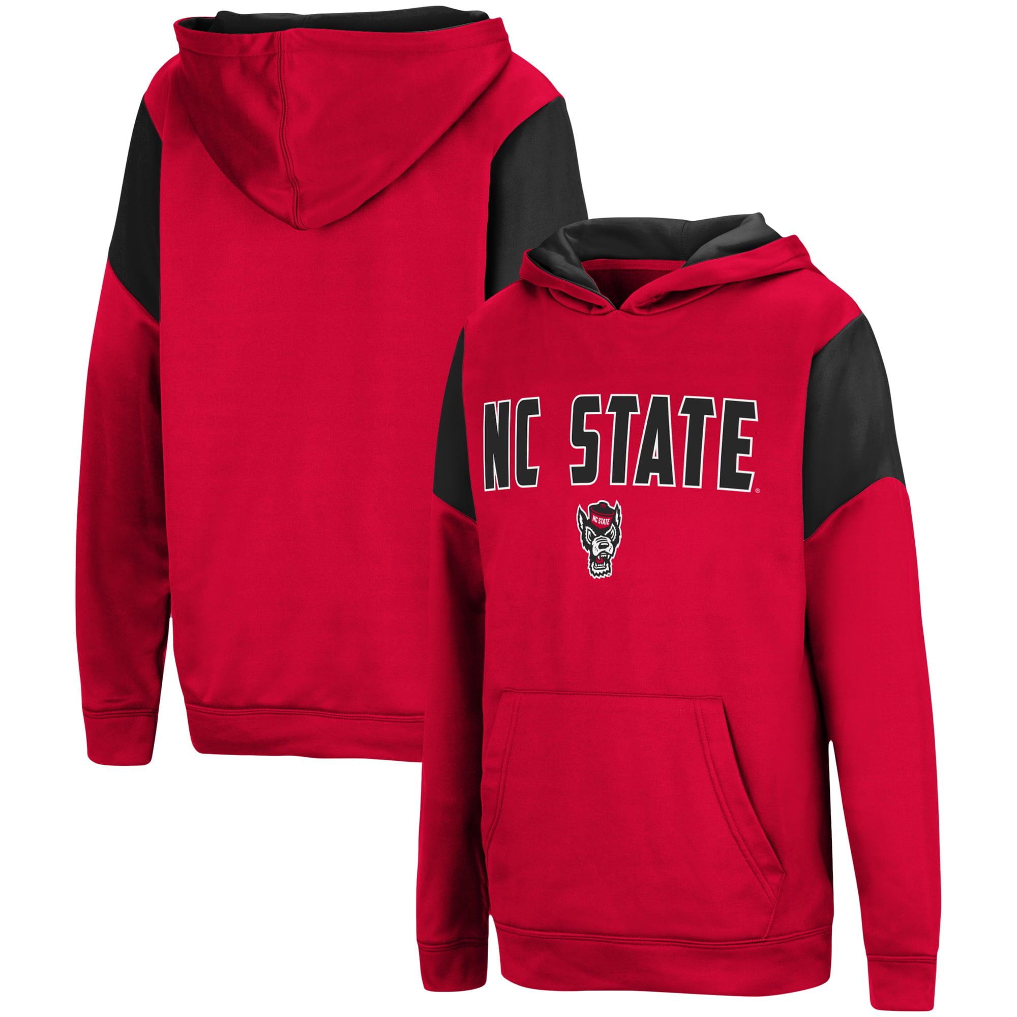 NC STATE WOLFPACK WHITE ADULT EMBROIDERED HOODED SWEATSHIRT NEW 