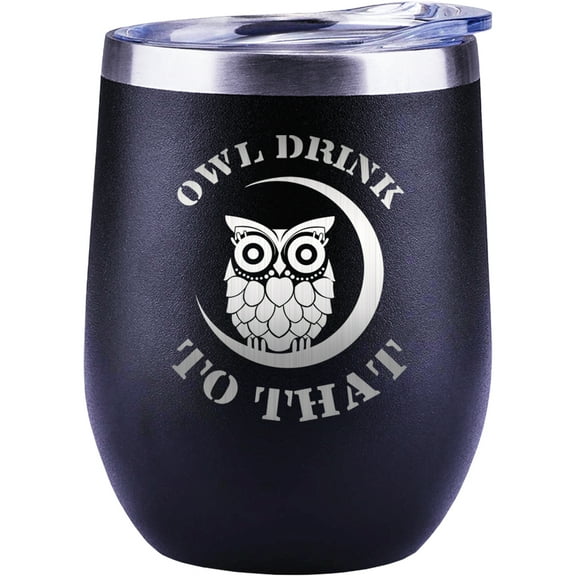 Owl Gifts For Women Men Unique Lover Office Friendship Funny Present Mug Cup Wine Glass