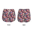 thumbnail image 6 of Uemuo Skull Blue Flower Pattern Women's Athletic Shorts High Waisted Running Shorts with Liner Pockets Gym Elastic Workout Shorts-Medium, 6 of 9
