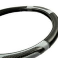 thumbnail image 6 of BDK Sporty Two Tone Ergonomic Grip Steering Wheel Cover - Carbon Fiber Grip for Standard Size Wheels 14.5-15 inch Gray/Black, 6 of 8