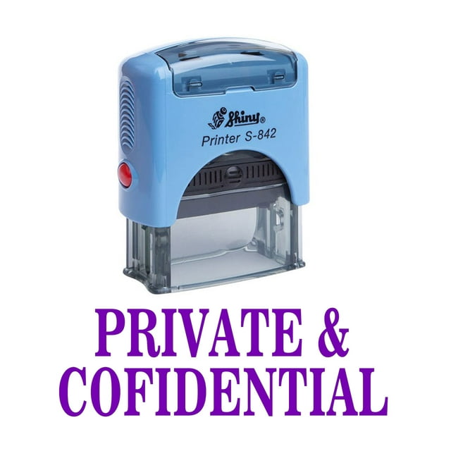 PRIVATE & CONFIDENTIAL Self Inking Rubber Stamp Custom Shiny Office Stationary Stamp