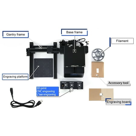 Cp 01 3 In 1 3d Printer 0 0 0mm Build Volume 4 3 Inch Touchscreen Multifunction Engraving Machine Cnc Milling Cutting Machine Diy Carving Engraver Tool Support Resume Print With 8gb Tf Card Whi Walmart Canada