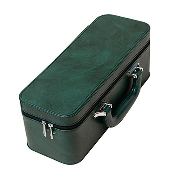 Estuche de exhibición de pulseras, caja de brazaletes, organizador de joyas de cuero PU para mujeres verde