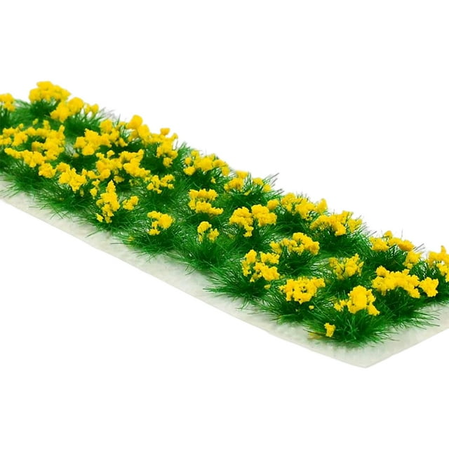 Bushy Tufts Modèle de Paysage Statique Chemin de Fer Paysage de Sable Train Disposition Modèle DIY Décors Fleur Grappe Tufts d'Herbe pour Modèle de Paysage de Train, Jaune