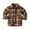 Brown, variant on Kids Toddler Baby Boys Girls Flannel Shirt Jacket Plaid Long Sleeve Lapel Button Down Fall Shirt Coat Outwear Tops Coffee,90