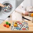 thumbnail image 3 of Yayeee Dish Drying Mat for Kitchen Counter 16" x 18" Microfiber Super Absorbent Coffee Decorative Pad, Vibrant Japanese Flowers, 3 of 9