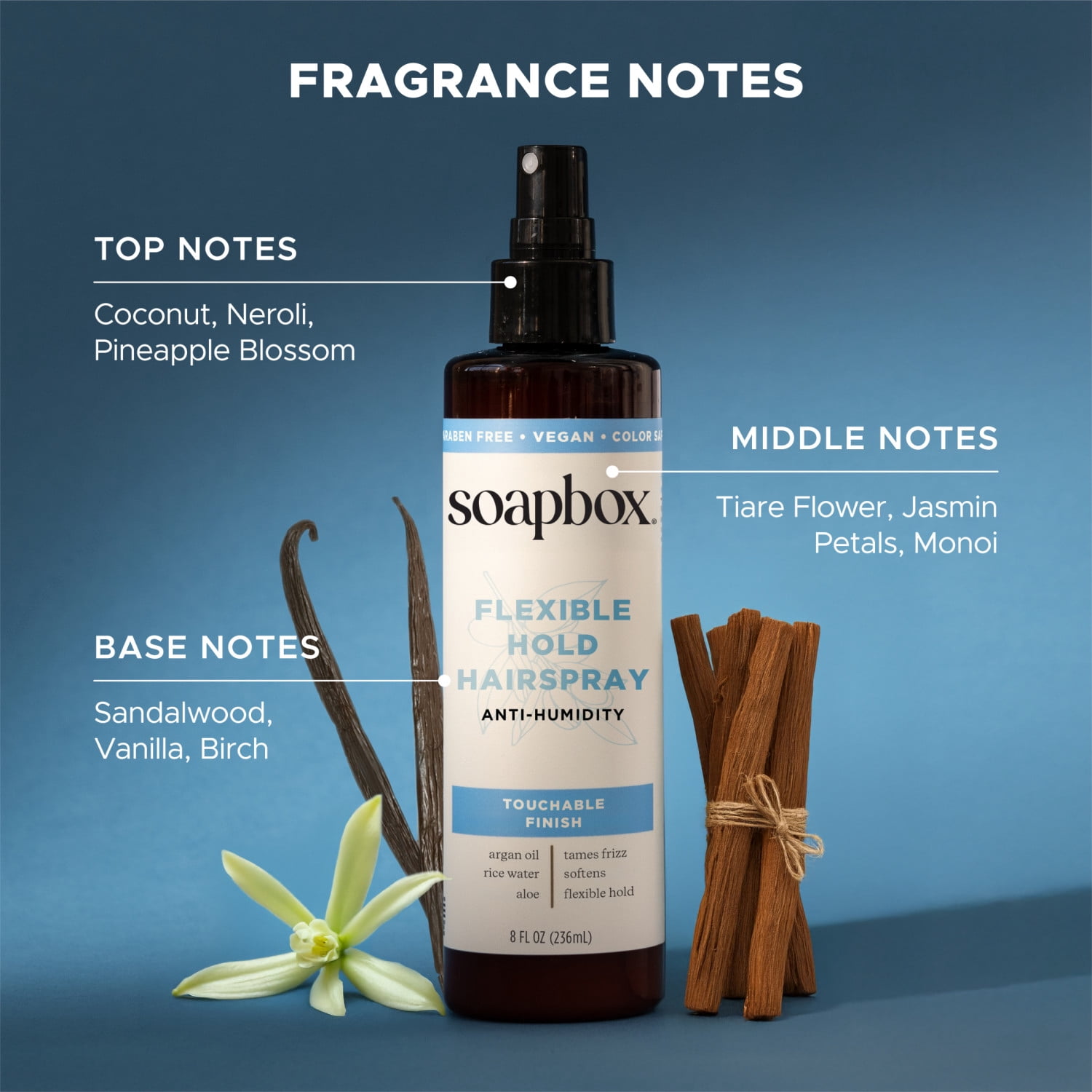 Soapbox Flexible Hold Hairspray - Anti Humidity, Non Aerosol, 8 fl oz