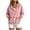 Pink, variant on Womens Hoodies Pullover Vertical Rib Waffle Knit Henley Snap Button Hooded Sweatshirt with Drawstring Hood Kangaroo Pocket Loose Fit Long Sleeve Casual Layering Tops,L