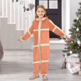 thumbnail image 6 of Orange Squares Pattern One Piece Pajamas Soft Jumpsuit Cozy Sleep and Play Romper Zipper and Pockets 7-8T, 6 of 8