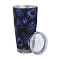 thumbnail image 2 of Lsque Blue-Purple Raspberries Pattern 20oz Car Cup with Lid and Straw, Insulated Coffee Cup with Straw Topper, Spill Proof Travel Coffee Mug, Stainless Steel Tumble-Straw Three-piece Set, 2 of 8