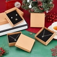 thumbnail image 2 of Kraft Paper Jewelry boxes with Black Sponge Inside Square BurlyWood 3-5/8x3-5/8x1-1/8 inch(9.2x9.2x3cm), 2 of 7