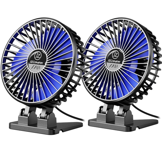 Ventilador de escritorio JZCreater USB mini portátil de 3 velocidades negro (paquete de 2)
