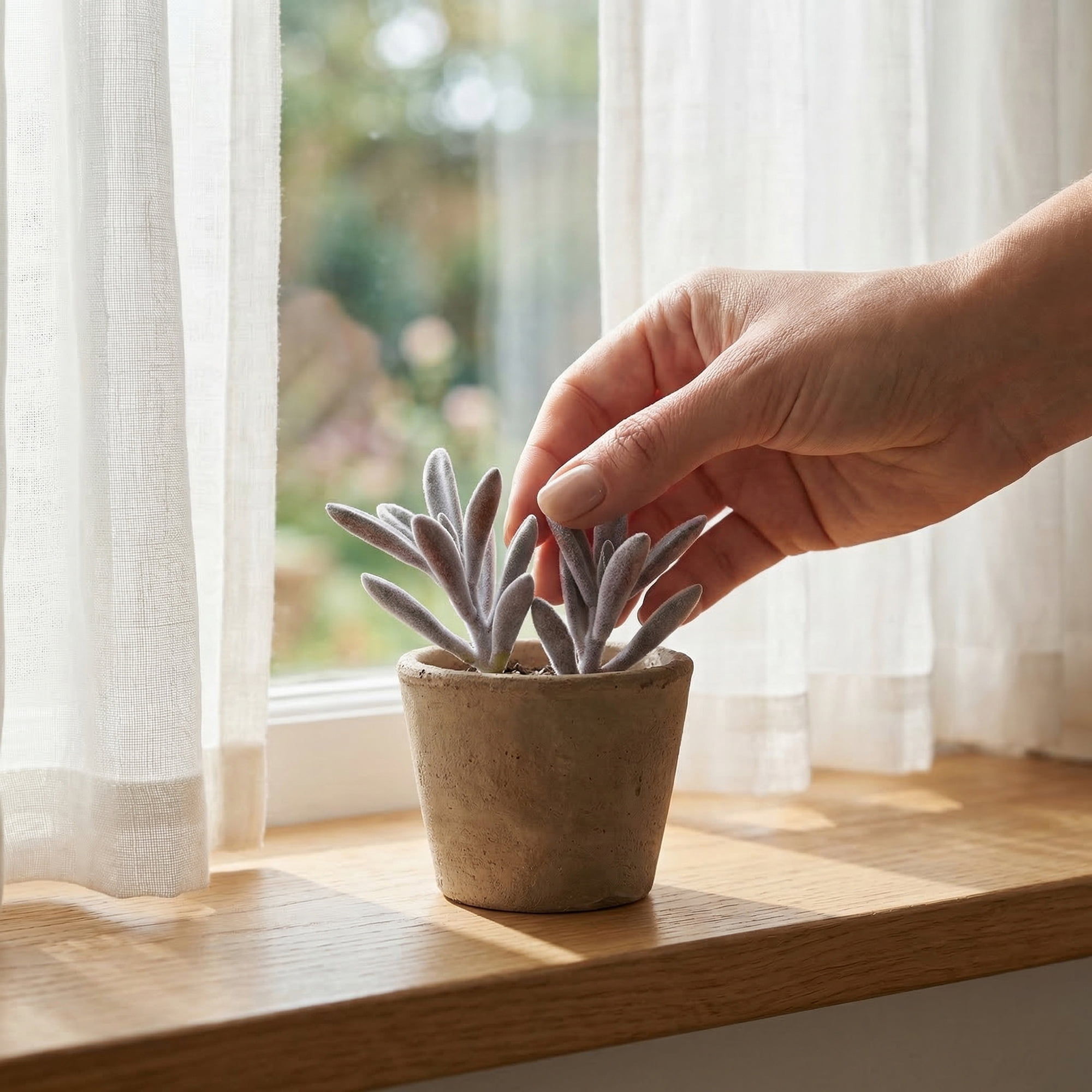 Unique Bargains 10Pcs Flocked Artificial Succulents 3.5" Peperomia Purple Money Leaf Beige