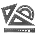 thumbnail image 1 of (azul) Regla cuadrada transportadora, escuadra escolar, con estuche de almacenamiento, juego de reglas de geometría matemática de aleación de aluminio, papelería de matemáticas, para enseñar, 1 of 5