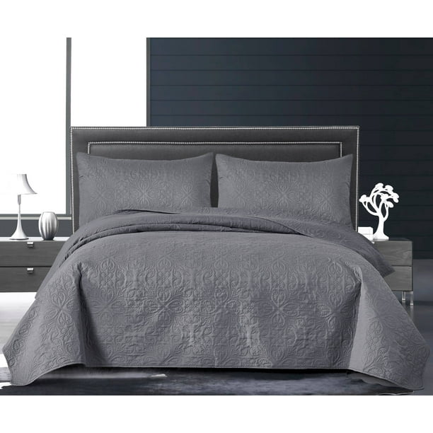 MallenHome Oversized Quilt Coverlet 3-Piece Bedspread Set ...