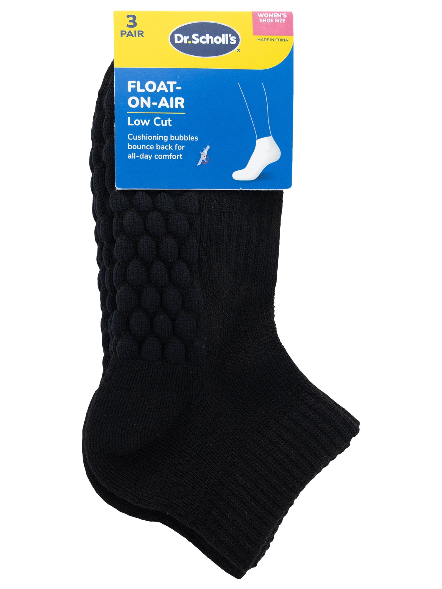 Dr. Scholl's Women's Lowcut Float on Air Socks, 3 Pack, Size 8-12