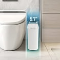 thumbnail image 2 of Cesun Papelera automática con sensor de movimiento para baño con tapa, cubo de basura sin contacto de 2,6 galones, cubo de basura delgado de plástico inteligente, pequeño cesto de basura blanco para i, 2 of 5