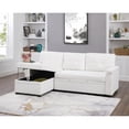 thumbnail image 5 of Laura Reversible Sleeper Sectional Sofa Storage Chaise by Home Emporium-Color:White,Fabric:Velvet, 5 of 11