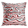 thumbnail image 1 of BOSDECO Red Black Wave Pattern Colorful White Abstract Geometric Pillow Case Pillow Cover 20x20 inch, 1 of 1