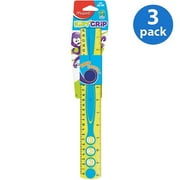 (3 Pack) Helix, HLX278611, 12" Kid Grip Ruler, 1 Each, Red,Blue