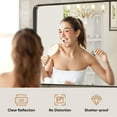 thumbnail image 3 of Sweet Furniture F Bathroom Mirror Vanity Mirror for Wall, Aluminum Alloy Framed Wall Mirror Farmhouse, Rounded Rectangle Bathroom Vanity Mirror,Anti-Rust,Tempered Glass,Hangs Horizontally, 3 of 7