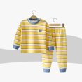 thumbnail image 2 of 4-5 Years Child Boys Striped Pajama Set,Long Sleeve Top and Pants,Soft Sleepwear Loungewear for Fall Winter, 2 of 7