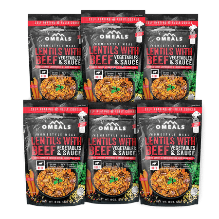 OMEALS Lentils with Beef - Homestyle Meals - Fully Cooked - Not Dried Food (Pack of (Best Backpacking Food Freeze Dried)