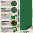 thumbnail image 4 of Ottomanson Non-Slip Hallway Runner Rug 2' x 17' Indoor/Outdoor Custom Size Utility Carpet for Garage, Green, 4 of 9