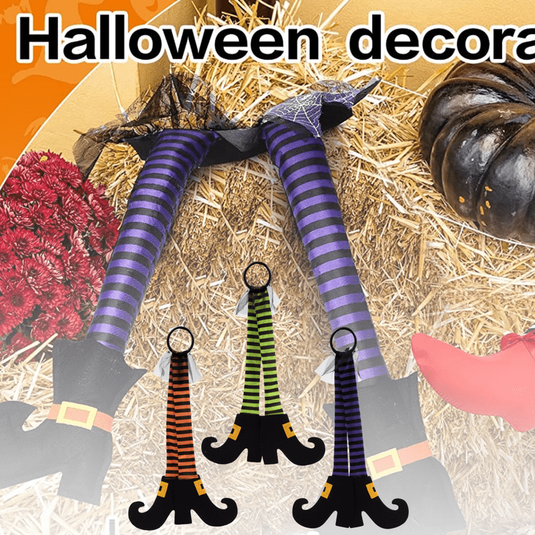 Set 3 Funny Hanging Witch Boot Legs Door Hanger Halloween Prop Witchy Home Decor Set 3 Funny Hanging Witch Boot Legs Door Hanger Halloween Prop Witchy Home Decor