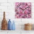 thumbnail image 3 of Pink Shells Wall Clock Square Silent Non Ticking Battery Operated Clock for Home Bathroom Kitchen Bedroom Living Room, 3 of 8
