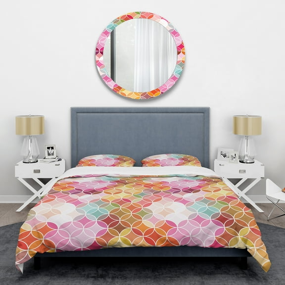 Designart 'Geometrical Retro Design II' Mid-Century Modern Duvet Cover Set