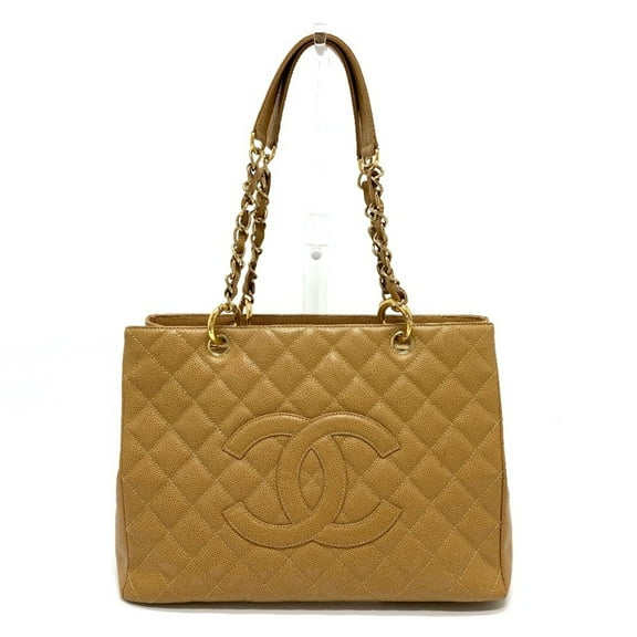 Pre-Owned Chanel A50995 CC Mark Bag GST Tote Chain Shoulder Bag Tote Bag Beige (Good)