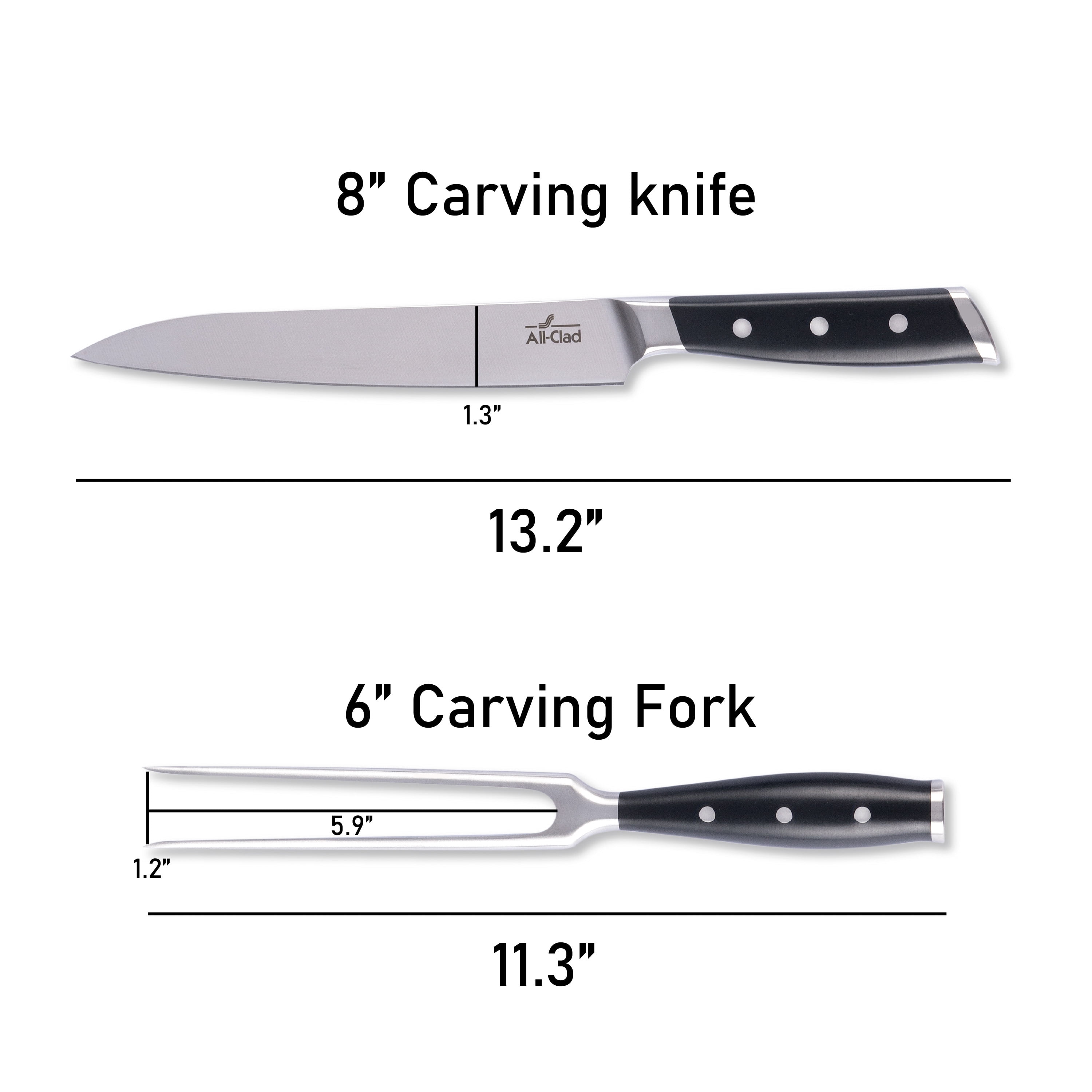 All-Clad Forged Knives Carving Set, 8 inch Knife & 6 inch Fork