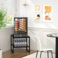 thumbnail image 6 of End Table, 20 Inch Square Black Wood Side Table with 2-Tier Storage Shelves for Living Room, 6 of 7