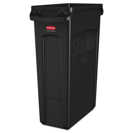 UPC 086876186352 product image for Rubbermaid Commercial Slim Jim with Venting Channels  23 gal  Plastic  Black | upcitemdb.com